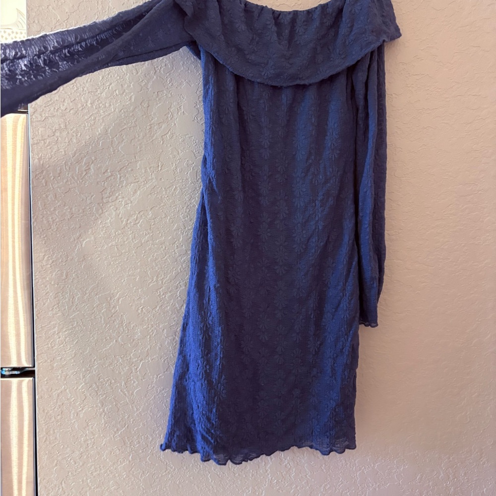 Jessica Simpson Blue Long Sleeve Lace Dress